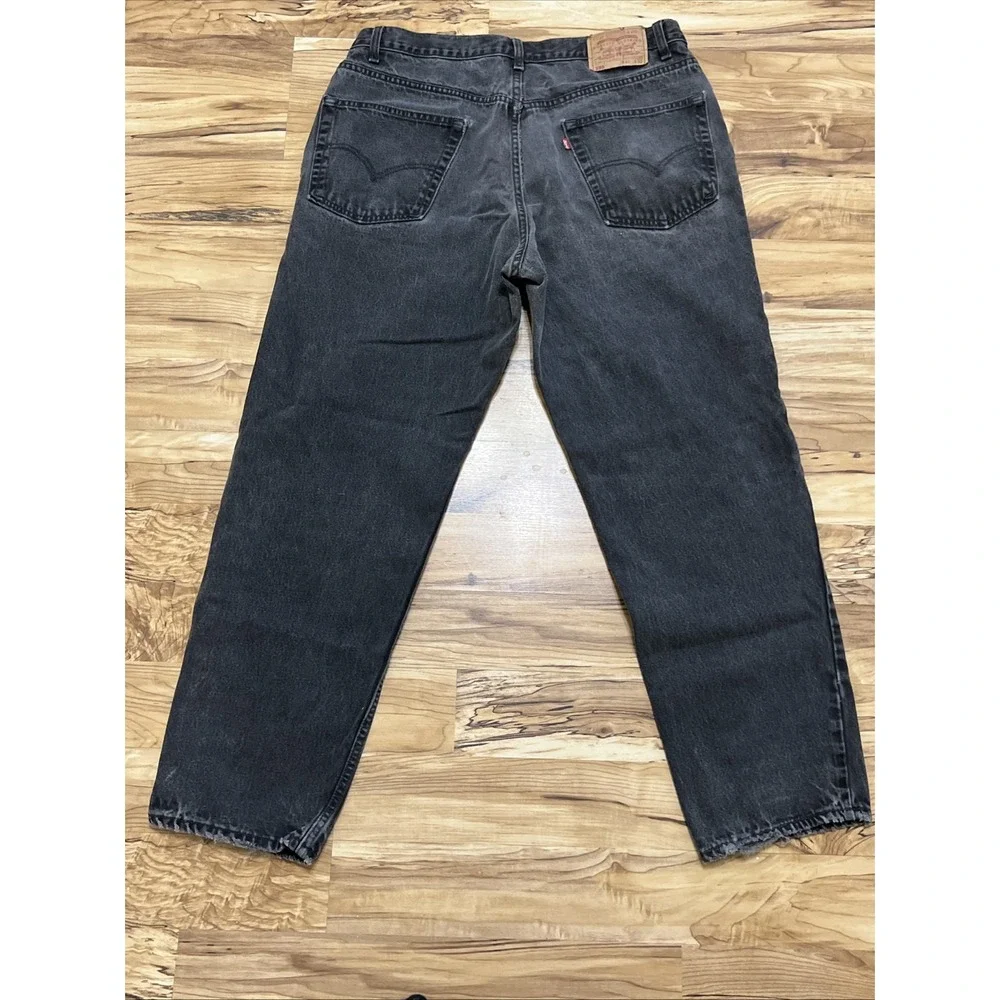 Levi's Mens 550 Classic Straight Jeans‎ Black Pockets Relaxed Fit Distress 40x32